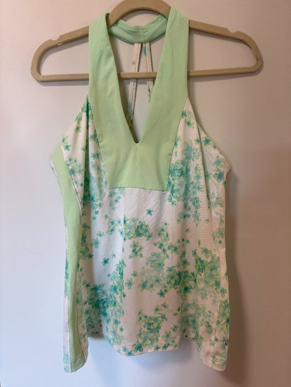 LULULEMON Athletica Open Soul Tank Floral Frangipani Very Green Fresh Teal  10
